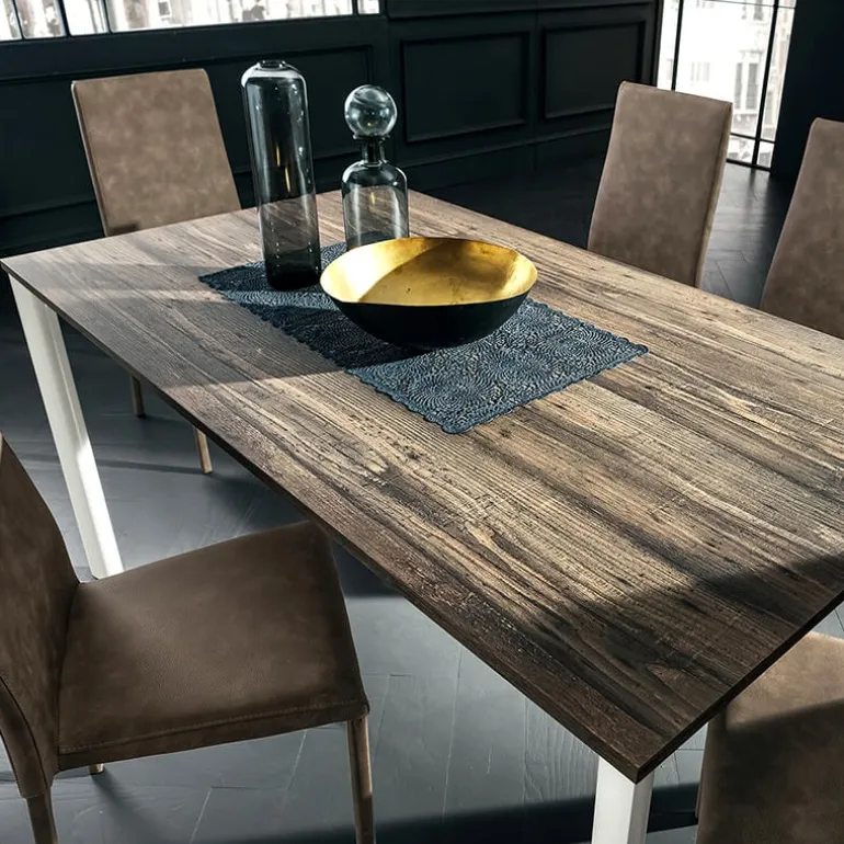 Aaron Table rectangulaire ultra extensible style contemporain en stratifié