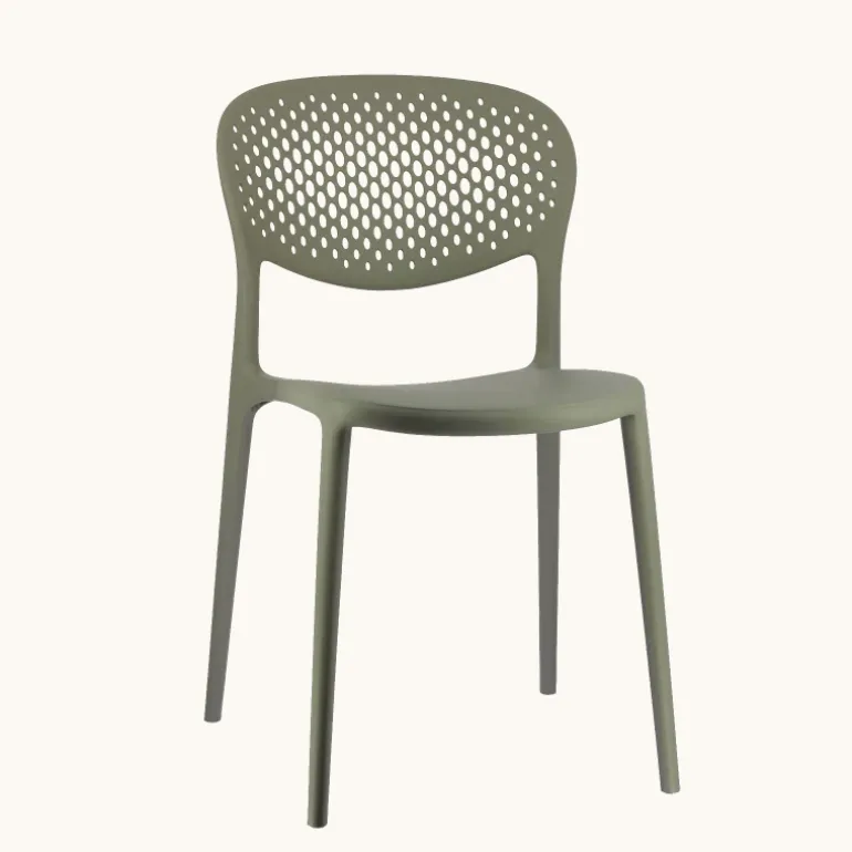 Abby Connubia® Chaise de jardin empilable en polypropylène recyclé avec dossier microperforé