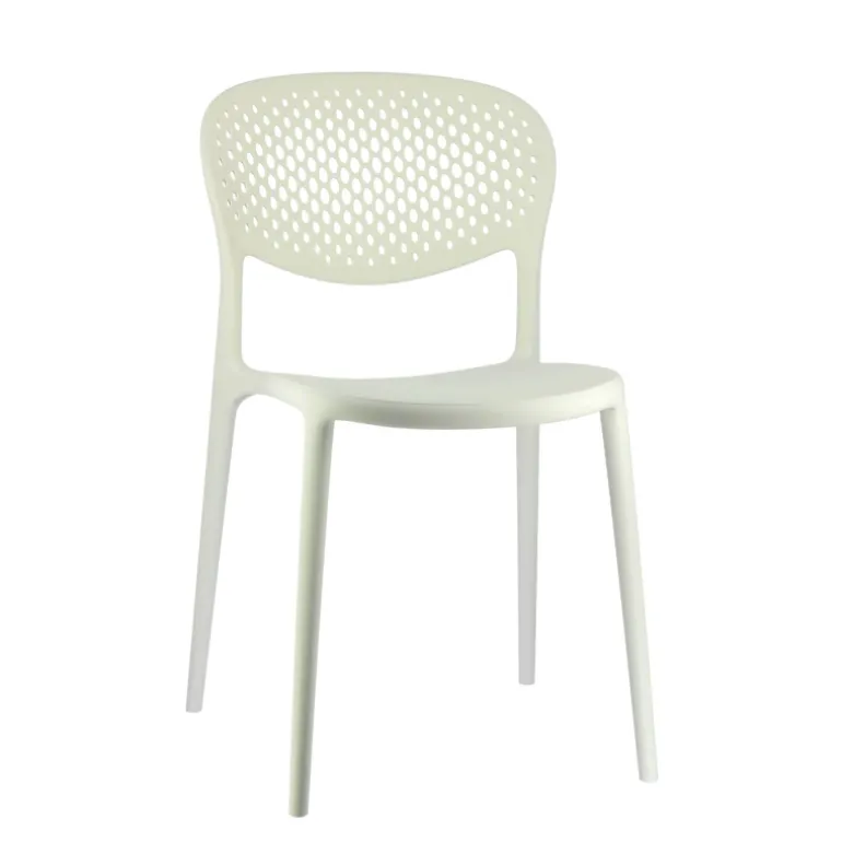 Abby Connubia® Chaise de jardin empilable en polypropylène recyclé avec dossier microperforé