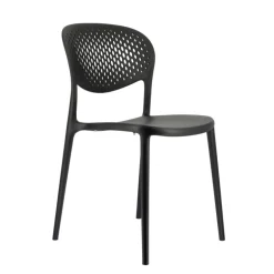 Abby Connubia® Chaise de jardin empilable en polypropylène recyclé avec dossier microperforé