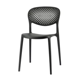 Abby Connubia® Chaise empilable en polypropylène recyclé avec dossier microperforé