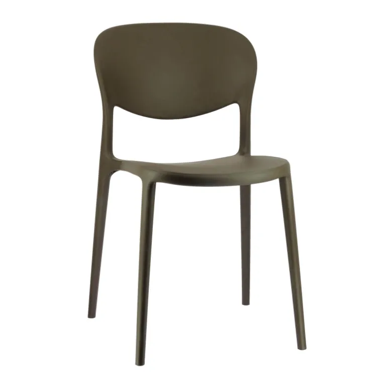 Abby Connubia® Chaise italienne empilable en polypropylène recyclé sans accoudoirs