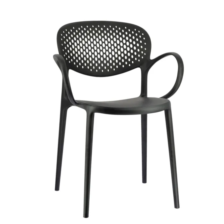 Abby Connubia® Fauteuil de jardin empilable en polypropylène recyclé avec dossier microperforé