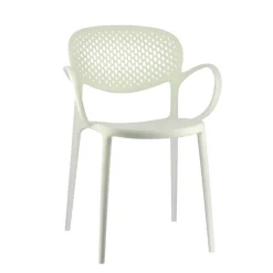 Abby Connubia® Fauteuil de jardin empilable en polypropylène recyclé avec dossier microperforé