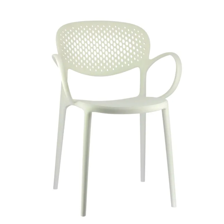 Abby Connubia® Fauteuil de jardin empilable en polypropylène recyclé avec dossier microperforé