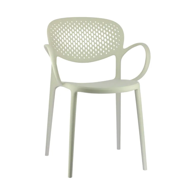 Abby Connubia® Fauteuil de jardin empilable en polypropylène recyclé avec dossier microperforé