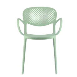 Abby Connubia® Fauteuil de jardin empilable en polypropylène recyclé avec dossier microperforé