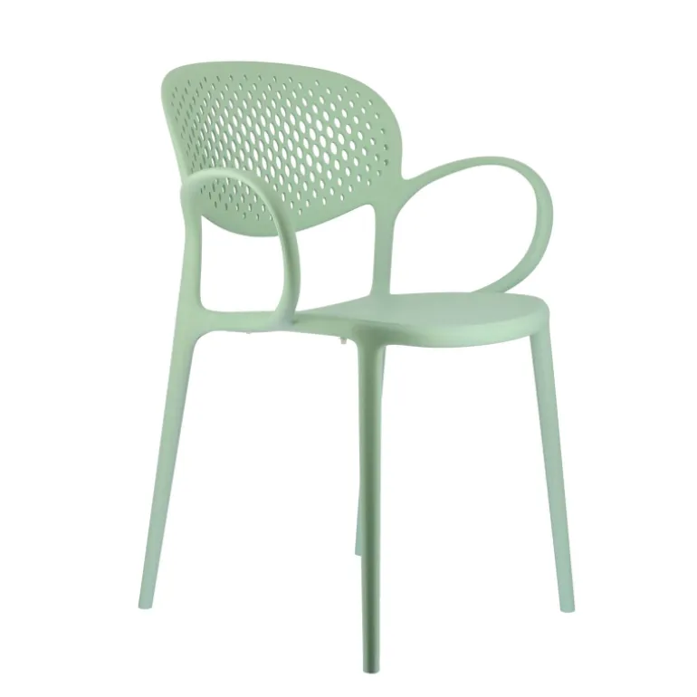 Abby Connubia® Fauteuil de jardin empilable en polypropylène recyclé avec dossier microperforé