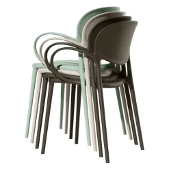 Abby Connubia® Fauteuil de jardin empilable en polypropylène recyclé