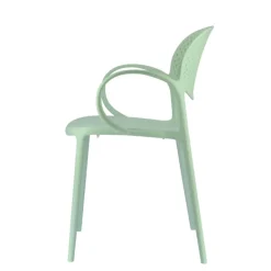 Abby Connubia® Fauteuil empilable en polypropylène recyclé avec dossier microperforé