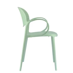 Abby Connubia® Fauteuil empilable en polypropylène recyclé avec dossier microperforé