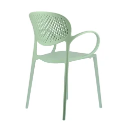 Abby Connubia® Fauteuil empilable en polypropylène recyclé avec dossier microperforé