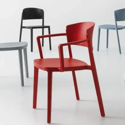 Abuela B Chaise de jardin avec accoudoirs empilable en technopolymère