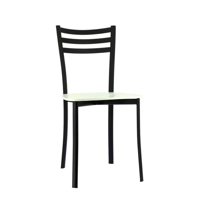 Ace 1320 Chaise de cuisine en métal et assise bois