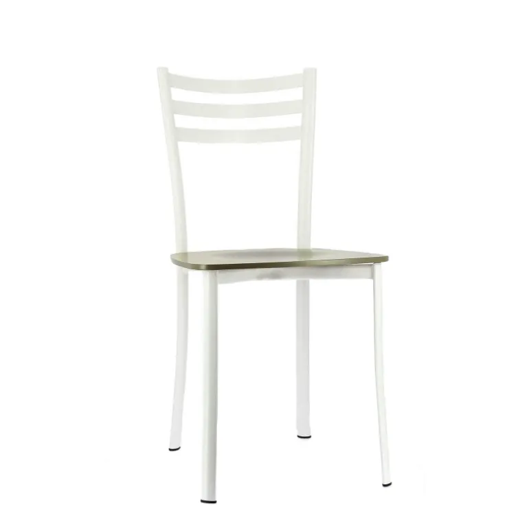 Ace 1320 Chaise de cuisine en métal et assise bois