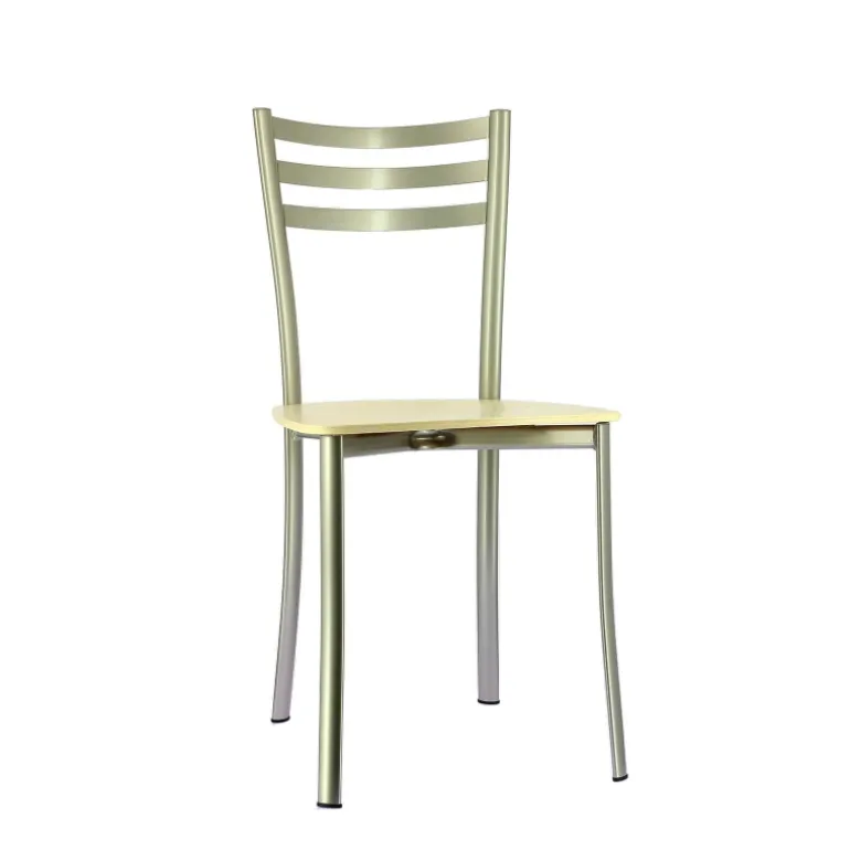 Ace 1320 Chaise de cuisine en métal et assise bois