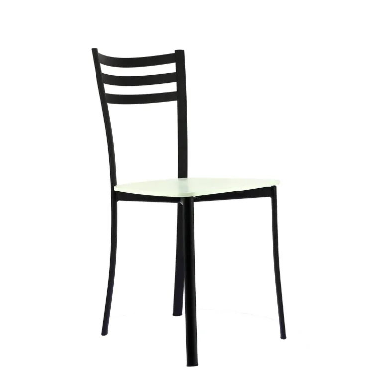 Ace 1320 Chaise de cuisine en métal et assise bois