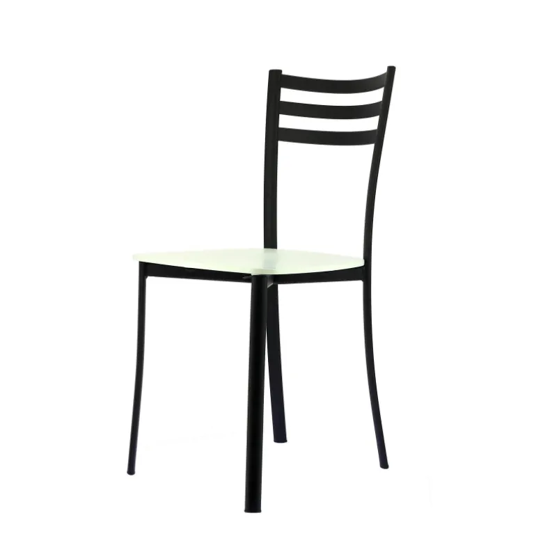 Ace 1320 Chaise de cuisine en métal et assise bois