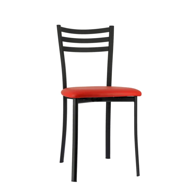 Ace 1320 Chaise de cuisine en métal avec assise en simili rembourrée