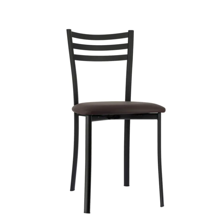 Ace 1320 Chaise de cuisine en métal avec assise en simili rembourrée