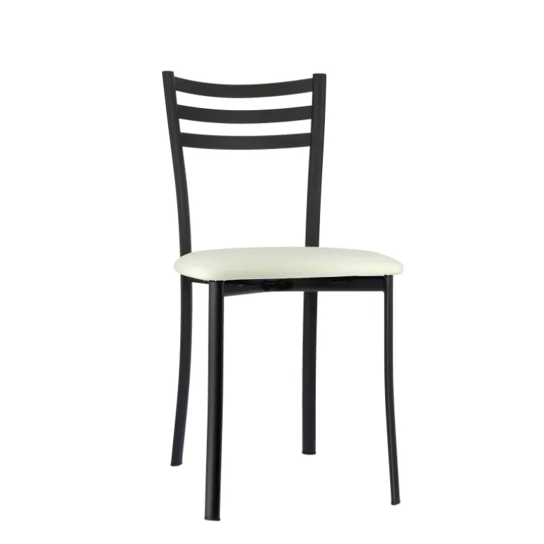 Ace 1320 Chaise de cuisine en métal avec assise en simili rembourrée