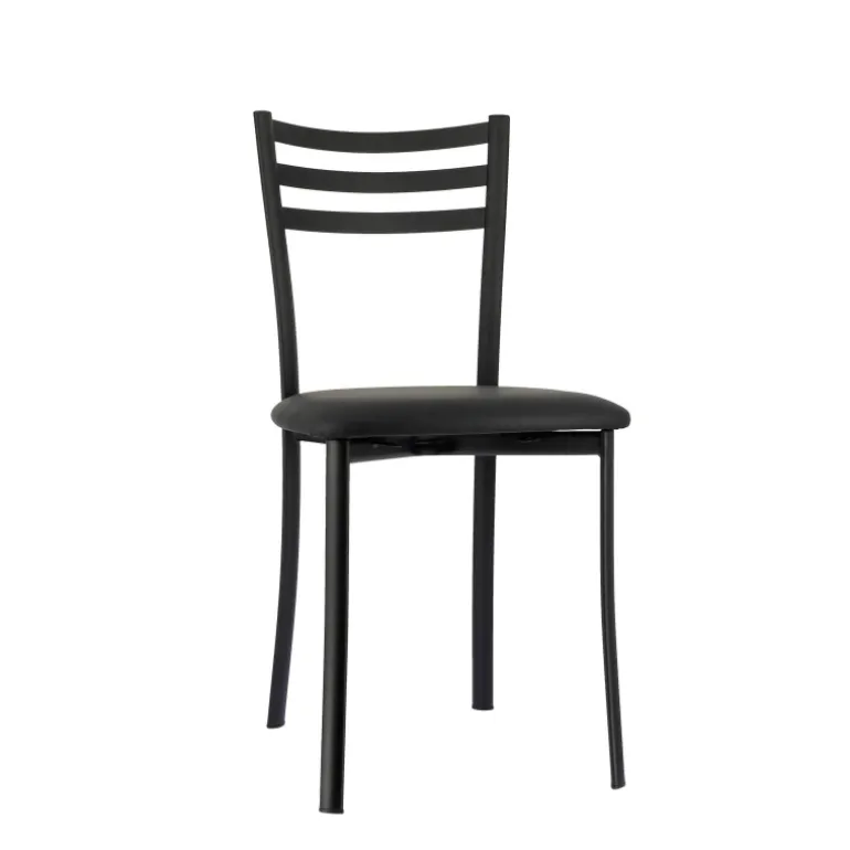 Ace 1320 Chaise de cuisine en métal avec assise en simili rembourrée