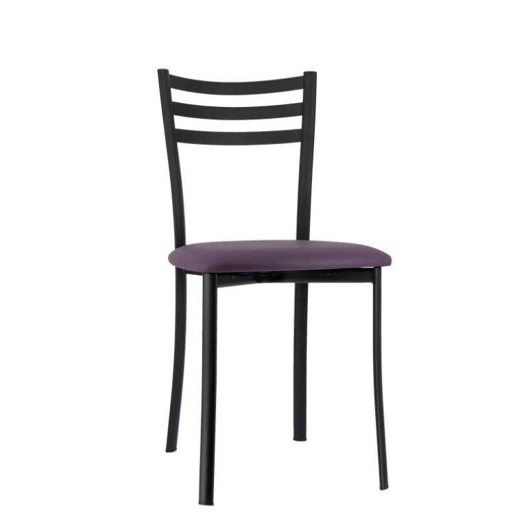 Ace 1320 Chaise de cuisine en métal avec assise en simili rembourrée