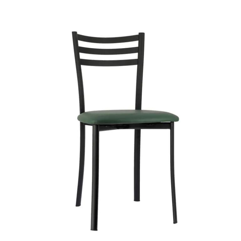 Ace 1320 Chaise de cuisine en métal avec assise en simili rembourrée