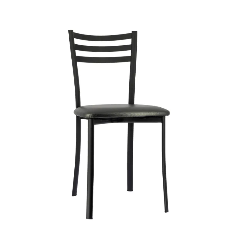 Ace 1320 Chaise de cuisine en métal avec assise en simili rembourrée