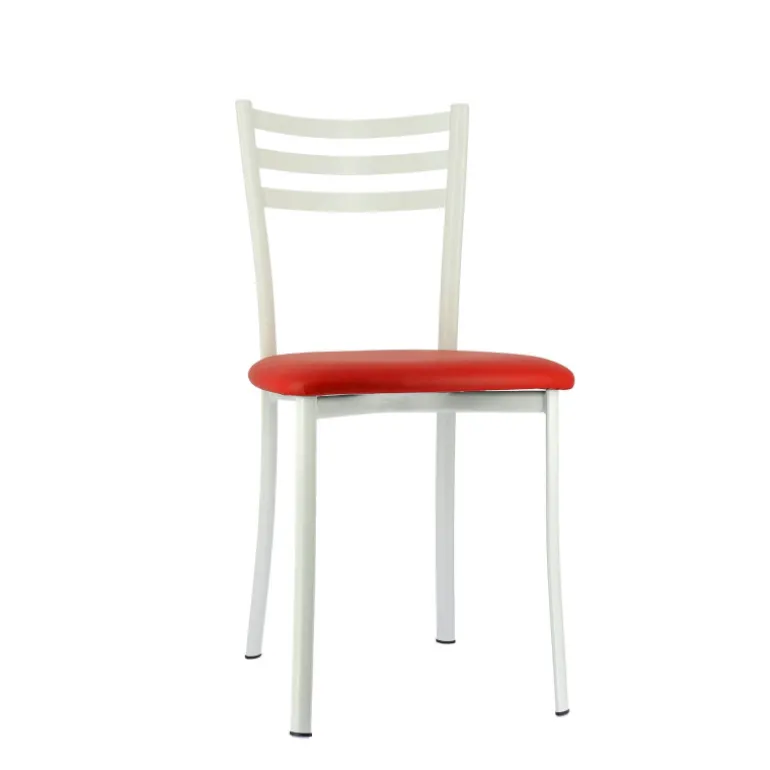 Ace 1320 Chaise de cuisine en métal avec assise en simili rembourrée