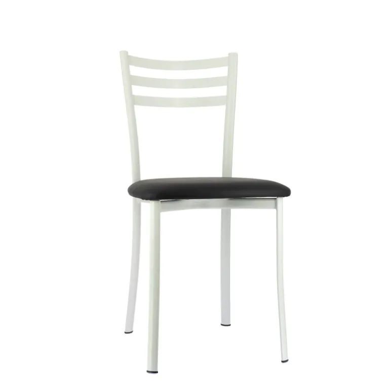 Ace 1320 Chaise de cuisine en métal avec assise en simili rembourrée