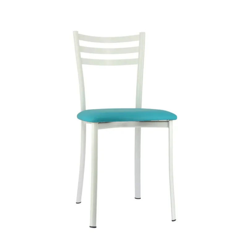 Ace 1320 Chaise de cuisine en métal avec assise en simili rembourrée