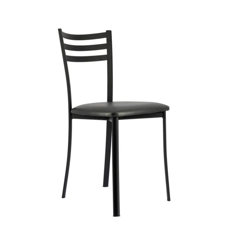 Ace 1320 Chaise de cuisine en métal avec assise en simili rembourrée