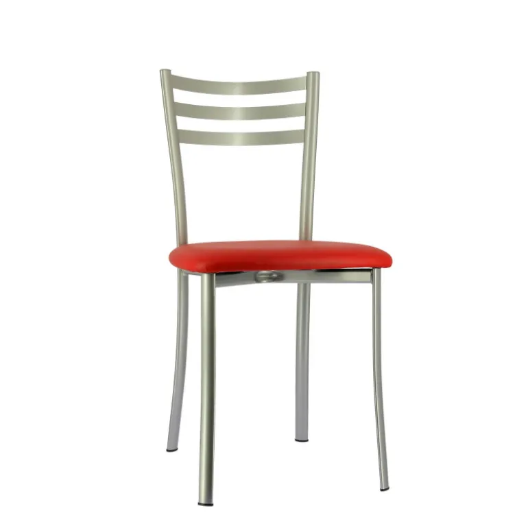 Ace 1320 Chaise de cuisine en métal avec assise en simili rembourrée