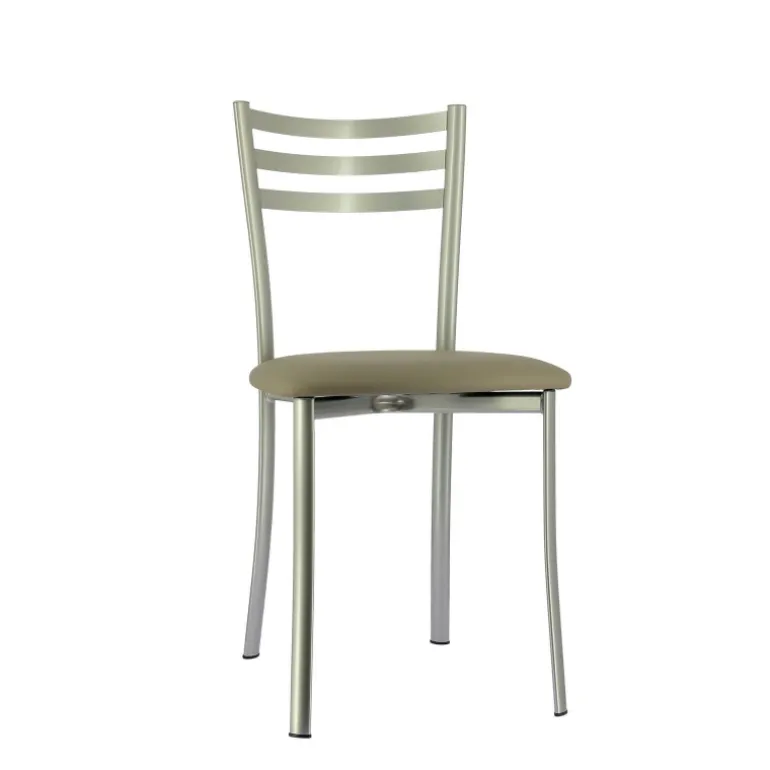 Ace 1320 Chaise de cuisine en métal avec assise en simili rembourrée