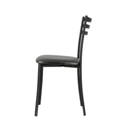 Ace 1320 Chaise de cuisine en métal avec assise en simili rembourrée