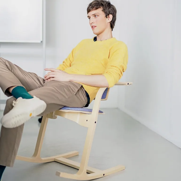 Actulum Varier® Fauteuil de bureau ergonomique à bascule en tissu et bois