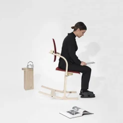 Actulum Varier® Fauteuil de bureau ergonomique à bascule en tissu et bois