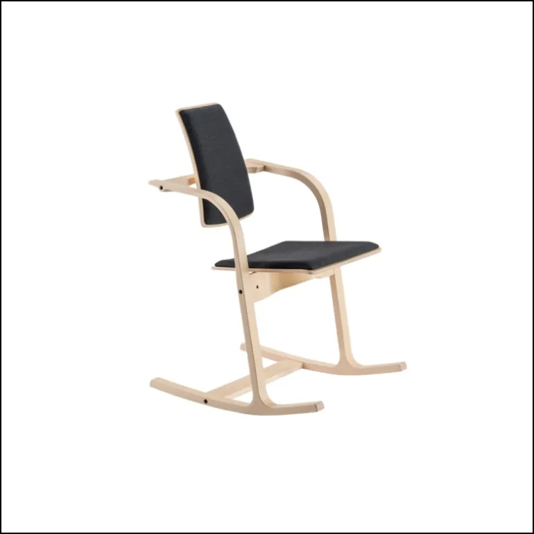 Actulum Varier® Fauteuil de bureau ergonomique à bascule en tissu et bois