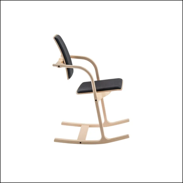 Actulum Varier® Fauteuil de bureau ergonomique à bascule en tissu et bois