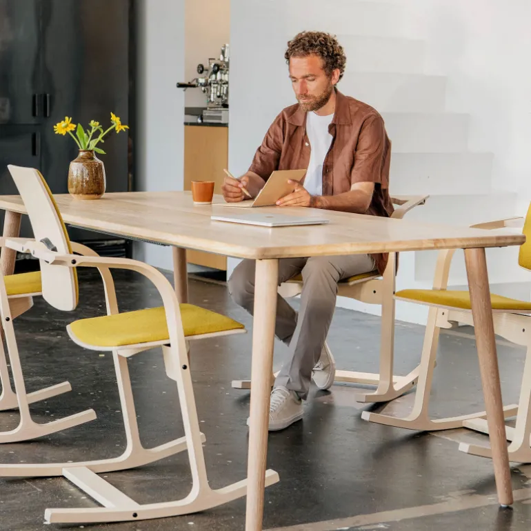 Actulum Varier® Fauteuil de bureau ergonomique à bascule en tissu et bois