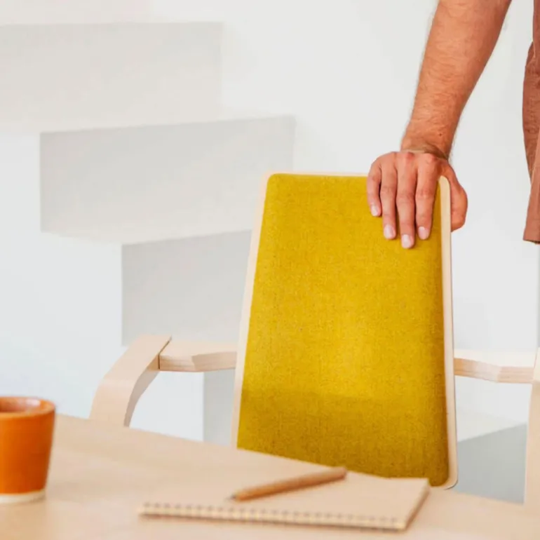 Actulum Varier® Fauteuil de bureau ergonomique à bascule en tissu et bois