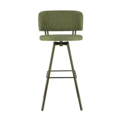 Adagio Tabouret de bar moderne pivotant en tissu et pieds métal