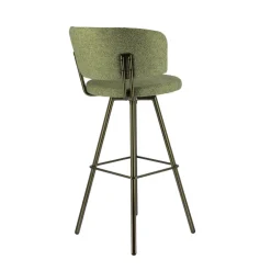 Adagio Tabouret de bar moderne pivotant en tissu et pieds métal