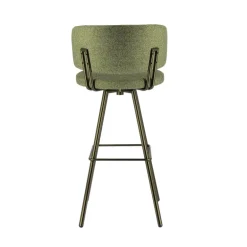 Adagio Tabouret de bar moderne pivotant en tissu et pieds métal