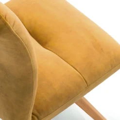 Adèle Chaise confortable en tissu pieds bois