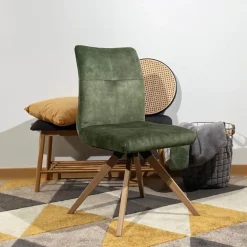 Adèle Chaise confortable en tissu pieds bois