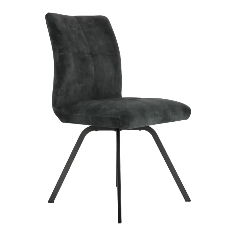 Adèle Chaise en tissu pivotante confortable avec pieds en métal