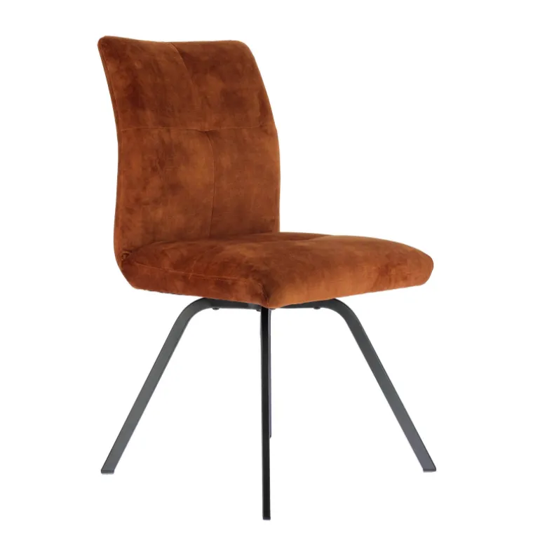 Adèle Chaise en tissu pivotante confortable avec pieds en métal