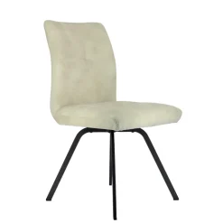 Adèle Chaise en tissu pivotante confortable avec pieds en métal